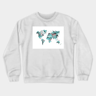 world map  #map #worldmap Crewneck Sweatshirt